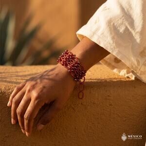 Copied - Mexican hand made bracelet  one of a kind  s-med -lg size 6 x 1.5 IN